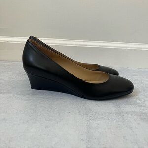 Naturalizer Leather Wedge Pumps 6 Black